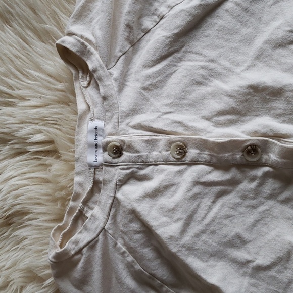 LOVERS and friends made in usa cream coloured pullover with buttons size medium - Picture 2 of 6